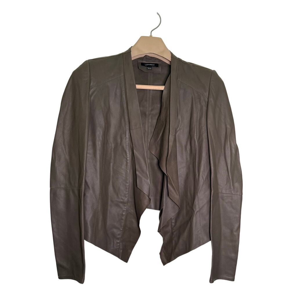 LaMarque Brown Leather Zura Cascade Jacket Size 2  100% Leather  Retail $598